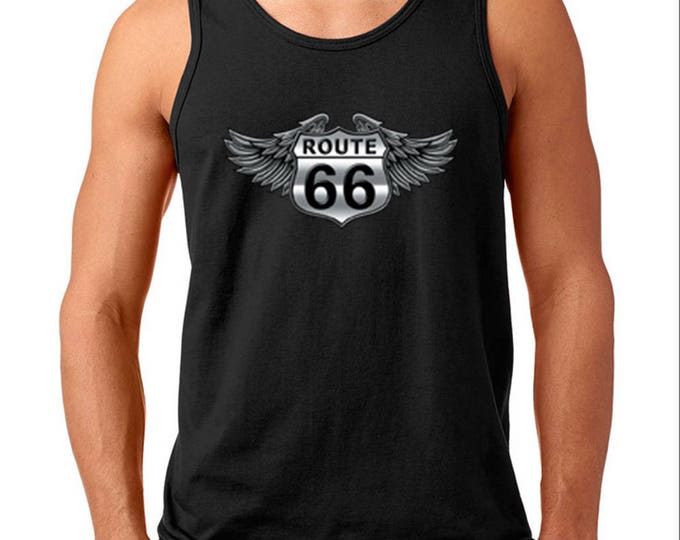 WINGS Route 66 Man TANK TOP Route Us 66 Man Tank Top Shirt Get Your Kick On Route 66