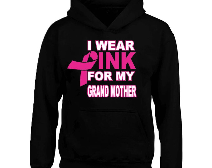 I Wear Pink For My GRAND MOTHER Unisex HOODIE Sweatshirt Support Breast Cancer Sweatshirt Sweater