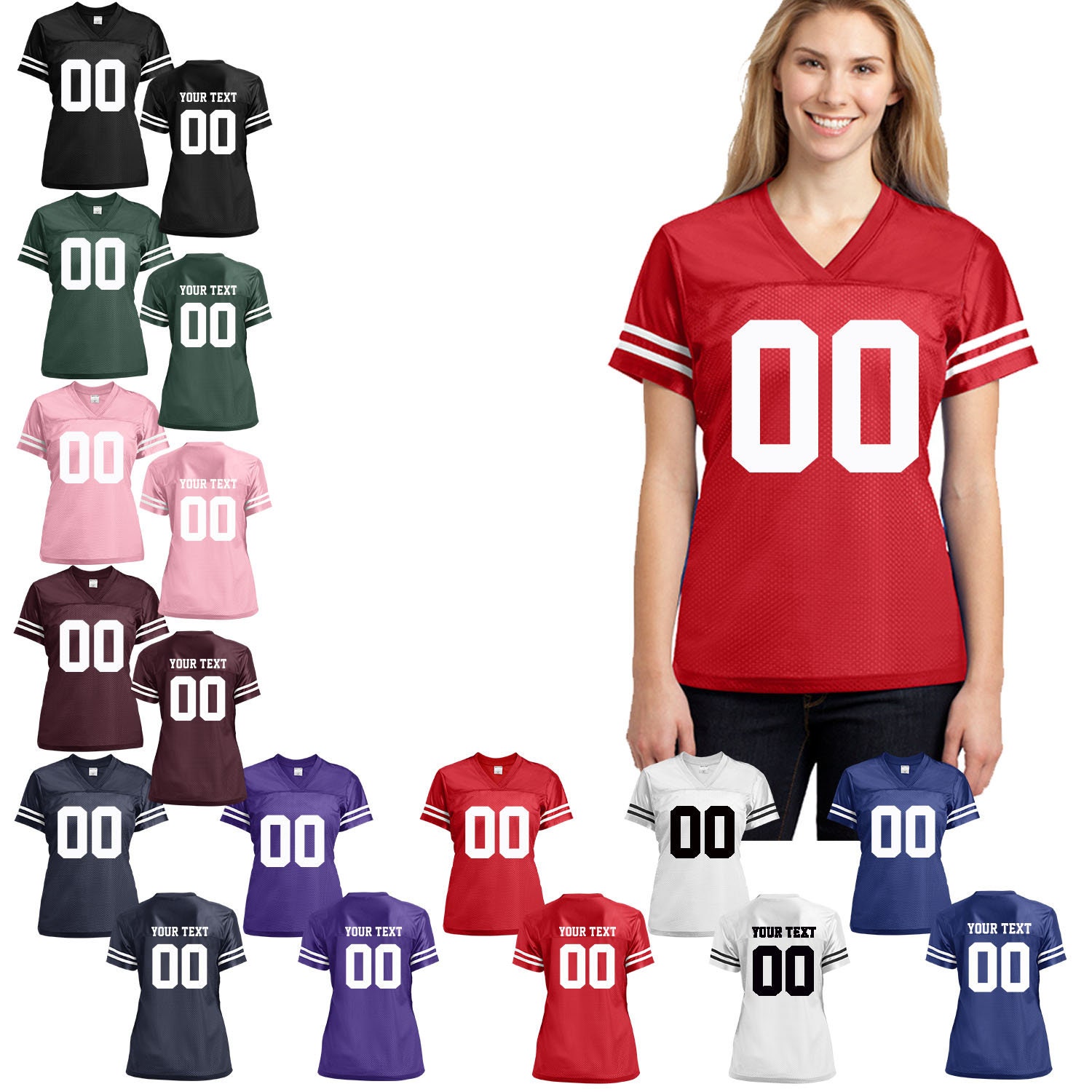  Blank Football Jerseys for Men,Plain Practice Sports Uniform  Tops Youth Athletic Shirt Women White Black Red Pink Navy S-4XL : Clothing