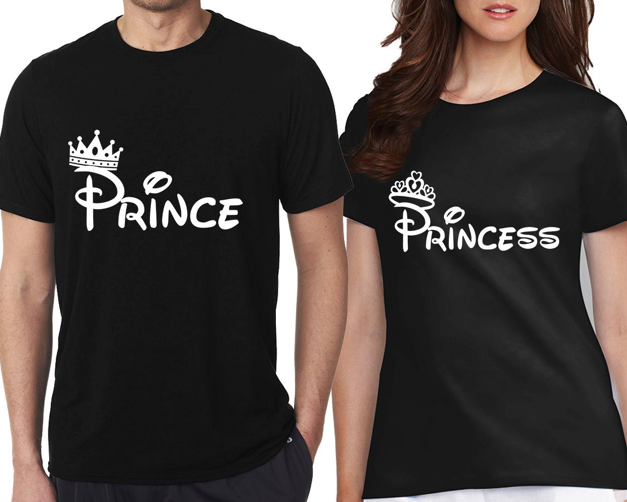  Prince Princess Customized Couple Jerseys, Custom Names and  Numbers Newlywed Anniversary Wedding Matching T-Shirts : Clothing, Shoes 