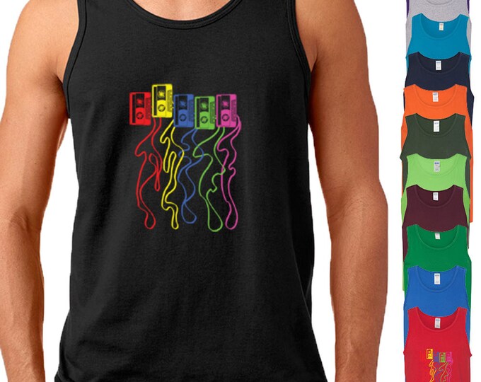 Cassette MAN TANK TOP Colorful Nostalgia Cassette Type Funny Tank Top