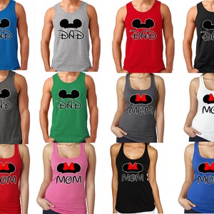 DAD MOM Couple Family TANK Top Cartoon Funny Family Tank Top Couple Parents Tee image 2