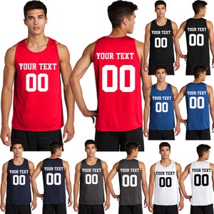 Customized Polyester GYM Basketball Sport Training Tank Top Personalized Add Text Number Team Name Light Tank Top Relax 356