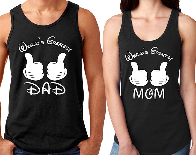 World's Greatest Dad - Mom Couple TANK TOP World's Greatest Mom Couple Tank Top Best Matching Couple Tee Tank Top