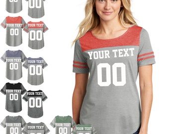 Camiseta de fútbol personalizada para mujer: camiseta de tres mezclas personalizada