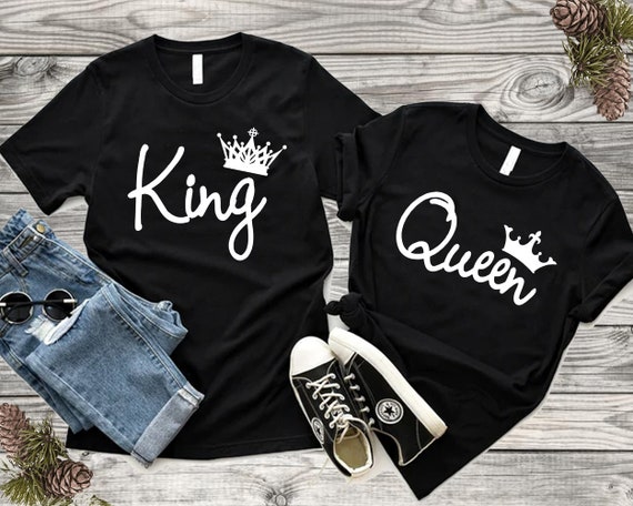 King Queen FASHION Letras Camisetas a juego Pareja - Etsy México