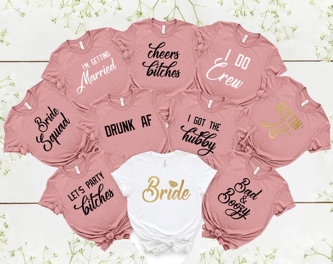 Brides Team Shirt, Bachelorette Party Shirt, Party Group Shirt, Bridal Shower Shirt,  Bride Team Shirt,Bridesmaid Shirt, Bachelorette Favors