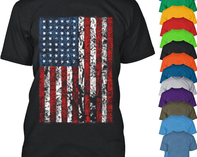 American Flag Distressed T-SHIRT Patriotic Tattered Vintage USA Flag Men's tee American Flag Mens Tee Shirt 4th of July Memorial Day
