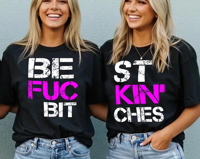 Best Friends Couple T-shirt Tee BFB Tshirt BLACK Regular Tee  BFF Tshirt Best Couple T-shirt Bestie Matching Outfits | Bachelorette Shirts