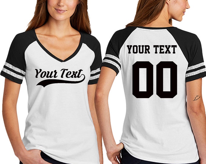 Customized Baseball Lady Shirt Football Softball Personalized Jersey Front Back Custom Add Text Add Number Team Super Bowl Party Shirt