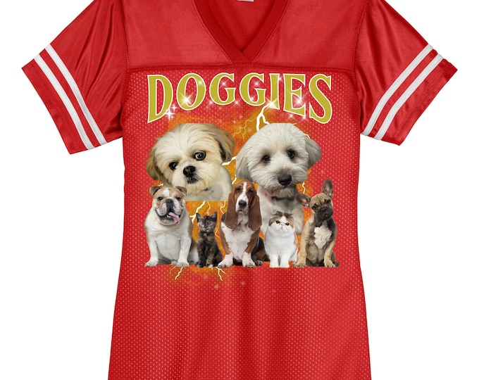 Custom Bootleg Mesh Jersey for Women – Y2K Aesthetic Top | Personalized Streetwear Shirt | Fake Designer Graphic Jersey