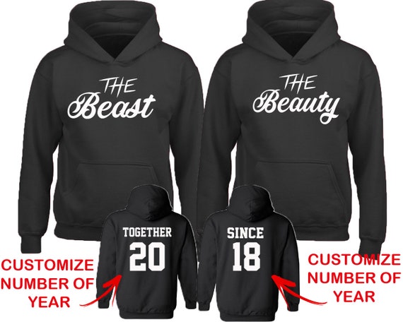 beauty beast couple hoodies