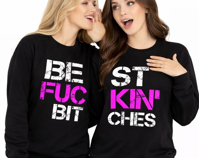Best Couple Crewneck Sweatshirt BFB Crewneck High Quality Best Fucking Bitches Sweatshirt Couple Friends Crew-neck BFF Sweater Best Couple
