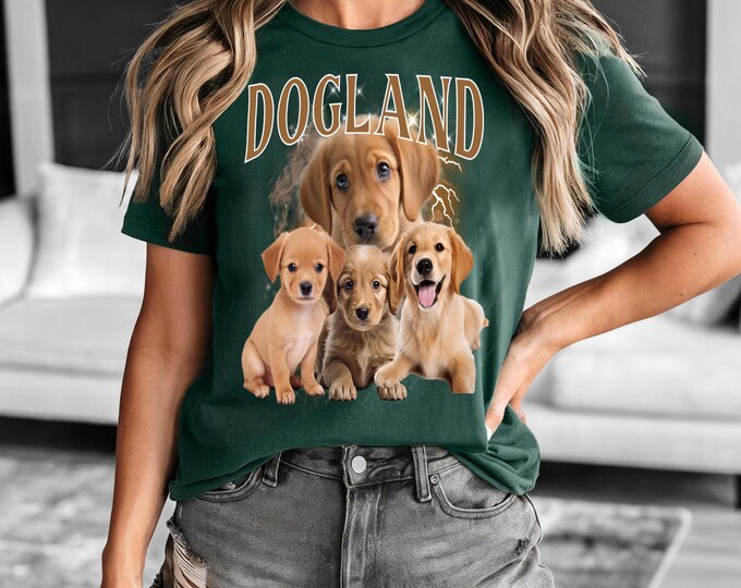 Custom Bootleg Dog Shirt – Bella + Canvas Tee | Personalized Dog Photo & Text | Y2K Retro Pet Shirt for Dog Moms Dads