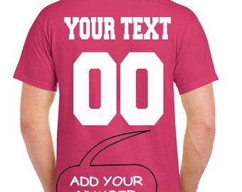 Custom TSHIRT Add Create Your Name Number on Back Customized Personalized T shirt Football Basketball Baseball Softball Team Jersey Etsy