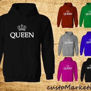 Königin Krone Hoodie Sweatshirt Krone Königin Hoodie Gym King Queen Pullover bestes Geschenk Hoodie alle Farben
