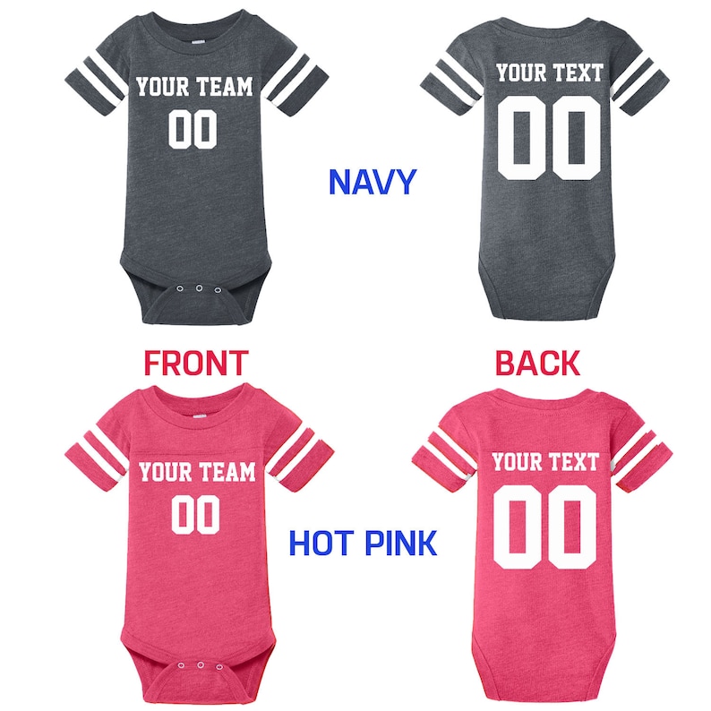 Customized Newborn Football Jersey Personalized Infant Jersey Bodysuit Name and Number Custom Jersey for Kids Newborn Size Jersey Shirt Tee image 6