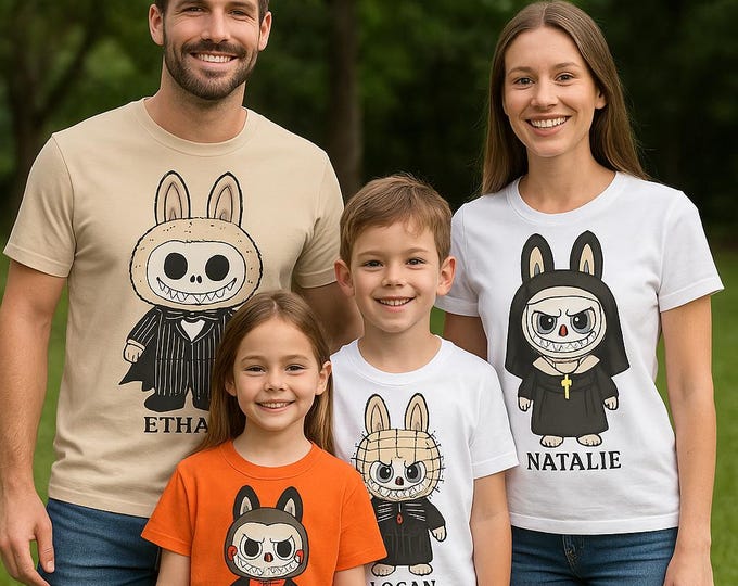 Halloween Horror Cartoon T-Shirt – Cute Scary Monster Characters | Spooky Creepy Graphic Tee | Fun Halloween Gift Shirt Labuween Shirts