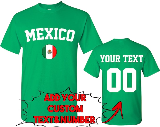 MEXICO World Cup Unisex TSHIRT Jersey Custom Text Number Mexico Flag Tee Shirt FIFA World Cup Shirt Jersey