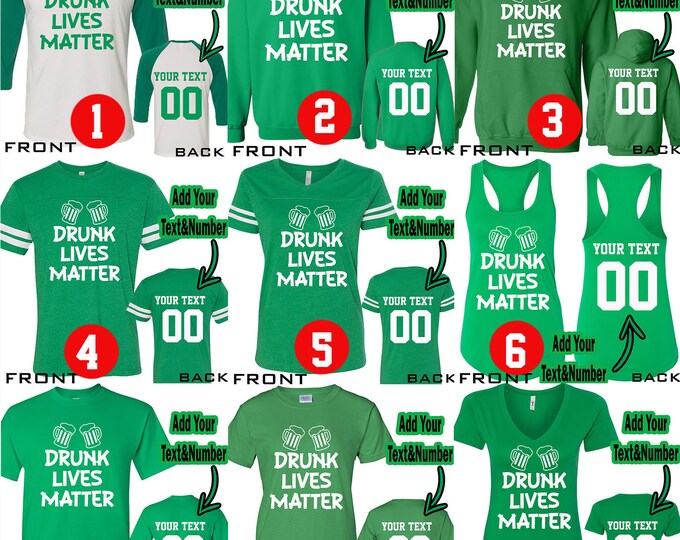 DRUNK LIVES MATTER St Patrick's Day Tees Beer Drinking Party Clover Shamrock St Pattys Day Shirt