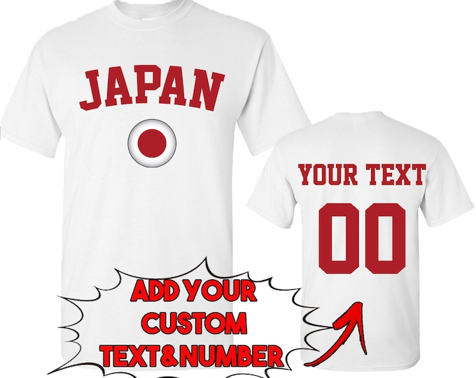 JAPAN World Cup Unisex TSHIRT Jersey Custom Text Number Japan Flag Tee Shirt FIFA World Cup Shirt Jersey