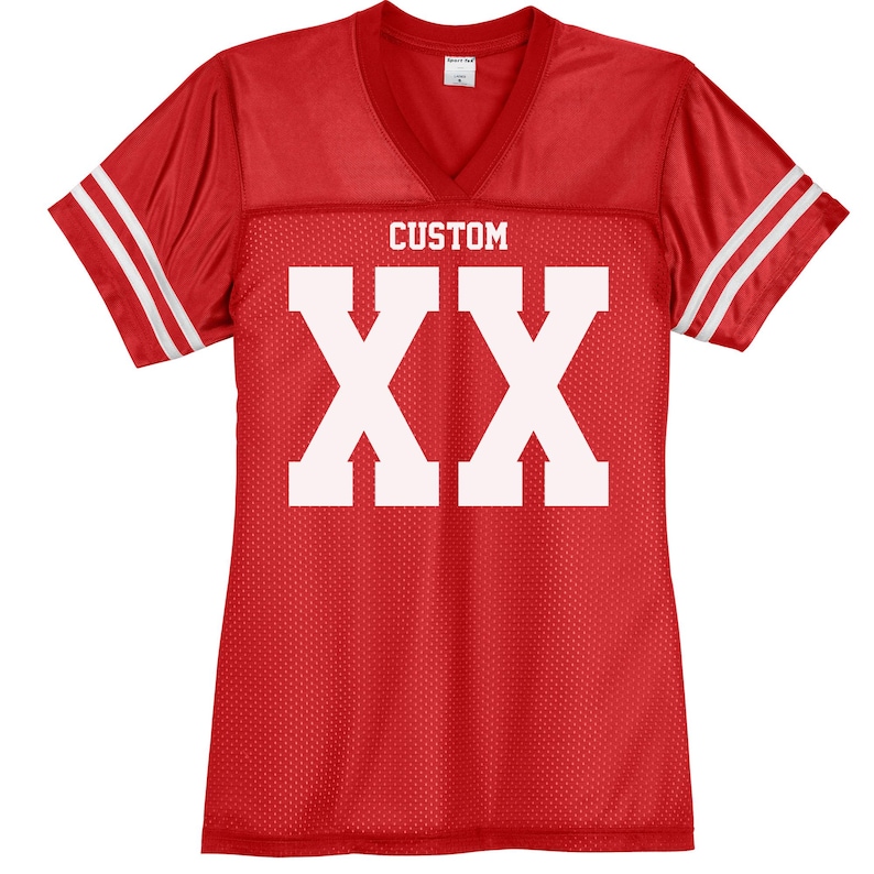 Customized Football Jersey MESH Personalized Football Jersey Team Adult WOMEN Jersey Make Your Own Jersey Name and Number Football Big FRONT image 1