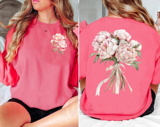 Customized Birth Month Flower Crewneck Sweatshirt, Personalized Birthday Sweater, Custom Birth Month Flower Sweatshirt for Grandmother