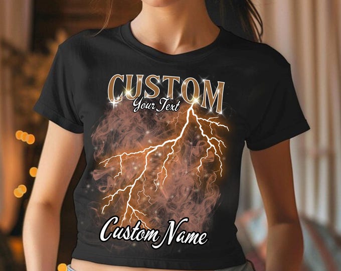 Custom Baby Tee Crop Top Bootleg Graphic Shirt Y2K Style Gildan 5000B Youth Tee Girls Streetwear Trendy Custom T-Shirt Vintage Aesthetic Tee