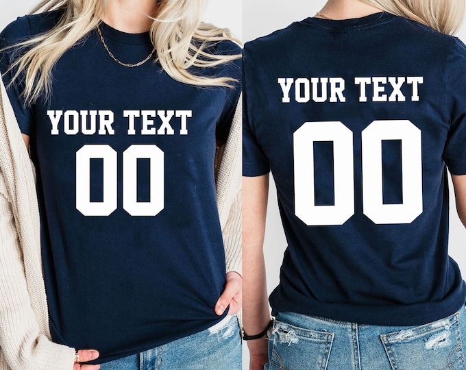 Fan Tee Shirt Custom Football Tee Customization Jersey Style Shirt Name Number Tshirt Personalized Team Shirt - Custom Event Shirt Bulk