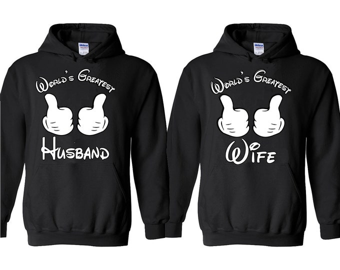 World's Greatest Wife Husband Couple HOODIE Couple Matching Valentines Tee Hoodies Sweatshirt