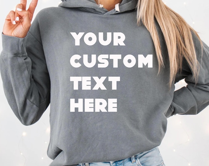 Personalized Text Image HOODIE Sweatshirt, Comfort Colors Custom Girlfriend Bootleg Crewneck, Boyfriend Photo Sweatshirt, His Her Face 1467