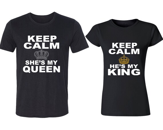 Roi et Reine T shirts Saint Valentin Cadeau Couple Ensemble correspondant love Noël Roi et Reine T shirts Saint Valentin Cadeau Couple Ensemble correspondant love Noël