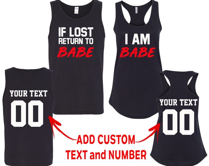 If I Lost Return to BABE Couple Matching TANK TOP Together Since Back Side Date Numbers Couples T Shirts For Him and Her Tank Top