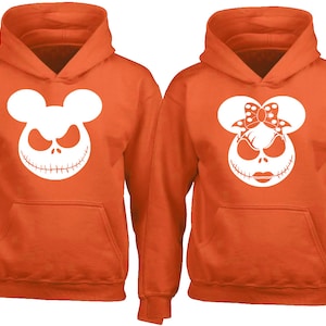Halloween Couple Hoodie: Jack and Sally Mouse Ears Sweatshirt
