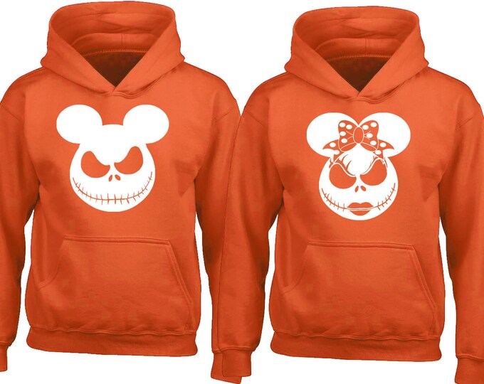 Halloween Couple HOODIE JACK SALLY Mouse Ears Halloween Party Sweatshirt Hooded Create Your Couple