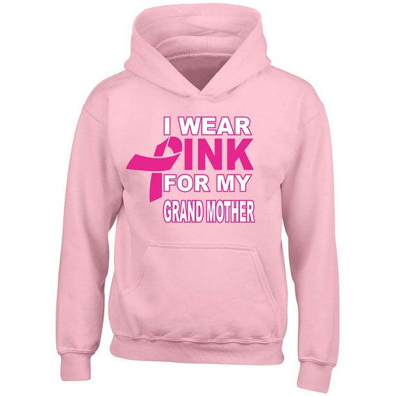 Sweat à Capuche Gildan "Je Porte Rose Pour Ma Grand-mère" - Soutien Cancer Du Sein - Taille S