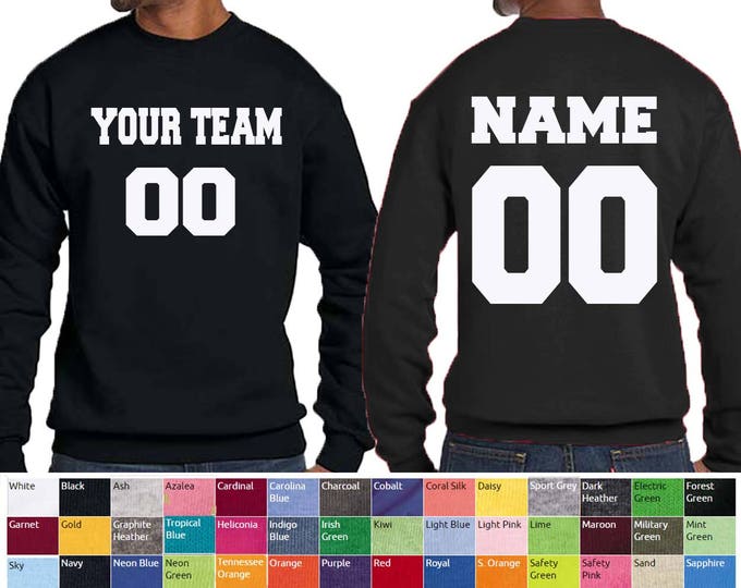 Customized Team Number HOODIE UNISEX Personalize Name Number Text Custom Sweatshirt FRSH