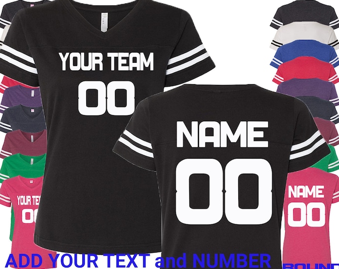 Customized Team Number JERSEYS WOMAN Personalize Name Number Text Custom Shirts RND