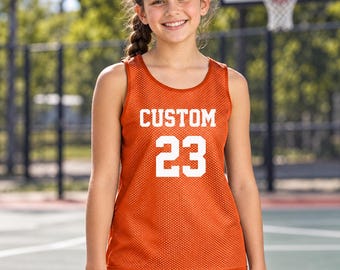 Customized Basketball Tank Top YOUTH Basketball Jersey Personalized Team Shirt Custom Jersey Name and Number Mesh Reversible Jersey Tank