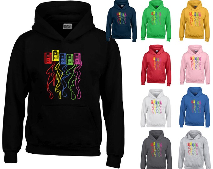 Cassette Unisex HOODIE Colorful Nostalgia Cassette Type Funny Sweatshirt Hoodie