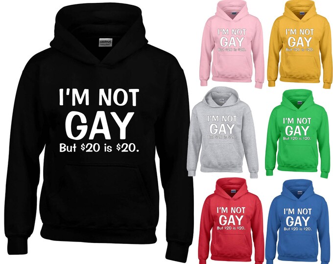 I AM Not Gay But 20 Dollars is 20 Dollars HOODIE Sweatshirt Funny Party HOODIE Sweatshirt The Best Party Sweater
