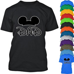 DAD Cartoon Ears Tshirt Cartoon Ears DAD Father Tee Shirt Cartoon Style T-Shirt Family Tshirt