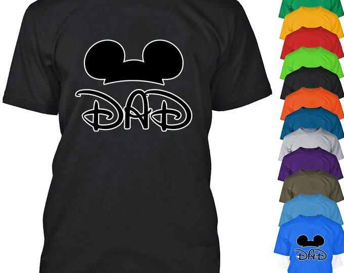DAD Cartoon Ears Tshirt Cartoon Ears DAD Father Tee Shirt Cartoon Style T-Shirt Family Tshirt