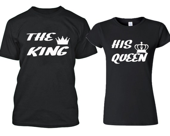 Handmade The King His Queen Couple Tshirt White Design Etsy