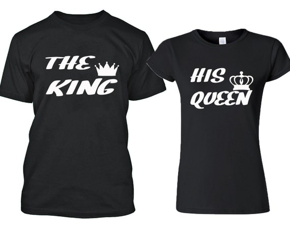 EL rey su reina par camiseta blanca diseño de dibujos Queen Elena Camiseta de algodón con Estampado de Dibujos