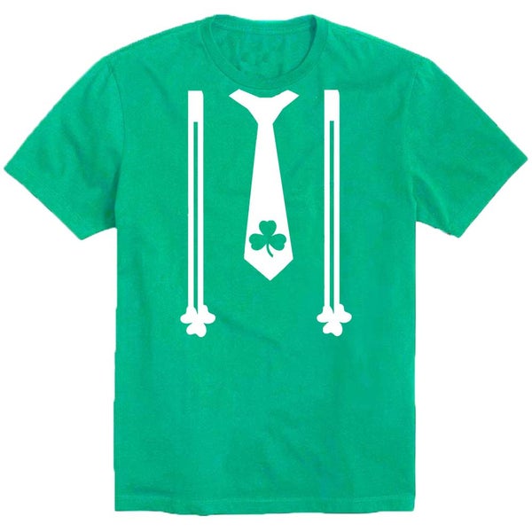 Irish TIE Suspenders St. Patrick's Day Man TSHIRT Irish Party Shamrock Irish Beer Party