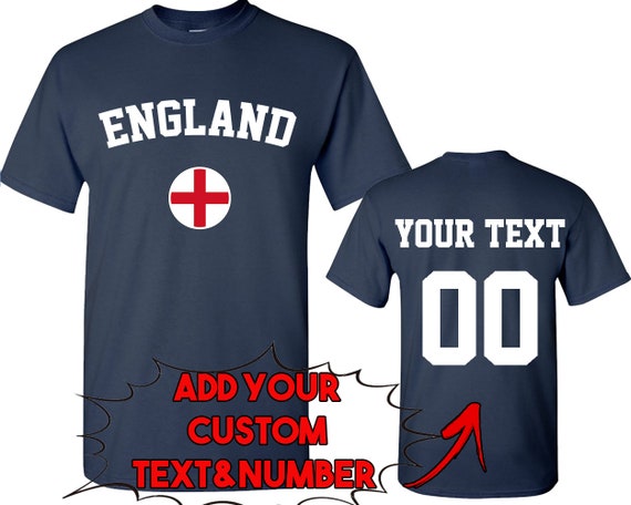 ENGLAND World Cup Unisex TSHIRT Jersey Custom Text Number England