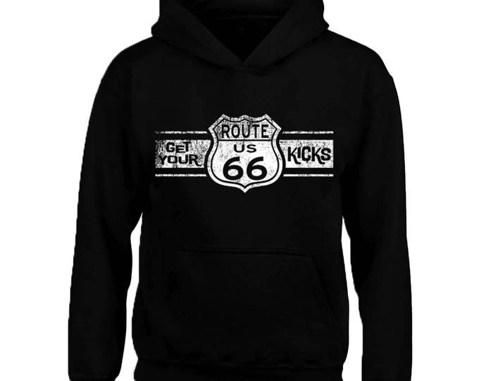 WHITE Route 66 HOODIE Sweatshirt Route Us 66 Get Your Kick Hood Sweatshirt Sweater