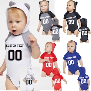 NEW Customized Newborn Football Jersey Personalized Infant Jersey Bodysuit Name and Number Custom Jersey for Kids Newborn Size Jersey Shirt