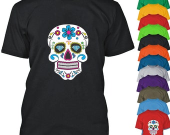 Sugar Skull MEN TSHIRT Day of the Dead Mexican Celebration Man T-shirt Calavera Dia de los muertos Skull Mens Tee Shirt Skull